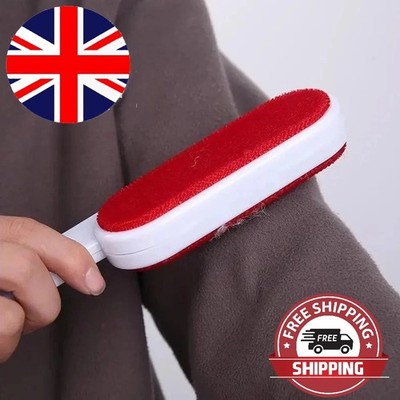 Lint Magic Brush Fluff Clothes Pet Dog Cat Hair Remover Cloth Fabric Clean UK