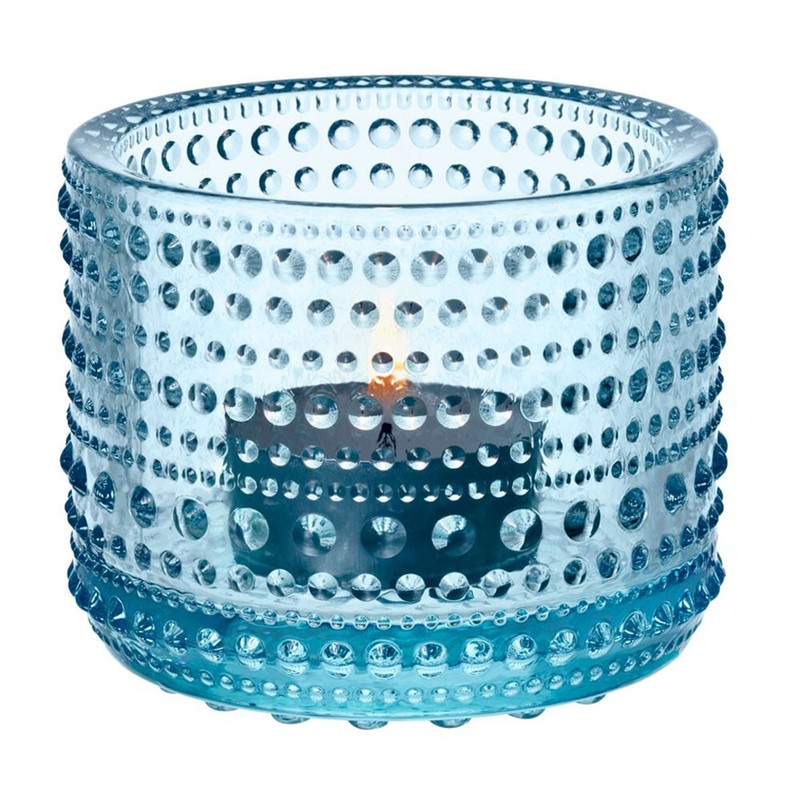 Iittala Bougeoir Kastehelmi, 64mm, Couleur Blue (Bleu)