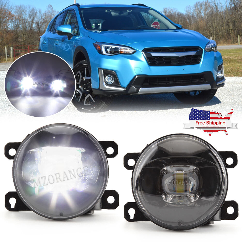 Pair LED Fog Lights For Subaru Forester XV Crosstrek 2014-2020 Front Bumper Lamp