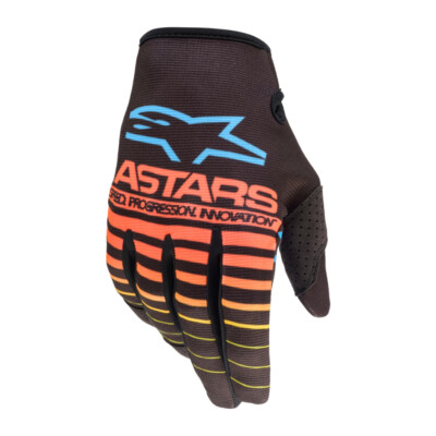 Alpinestars Radar Black, Orange & Blue MX Off Road Gloves Youth Sizes 3XS & 2XS
