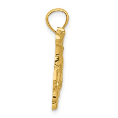 Pre-owned Superdealsforeverything Real 14kt Yellow Gold Polished Horse Pendant