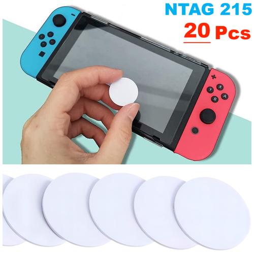 20PCS Round NTAG215 NFC Tags Blank Cards RFID Waterpoof Chip TagMo Amiibo Androi