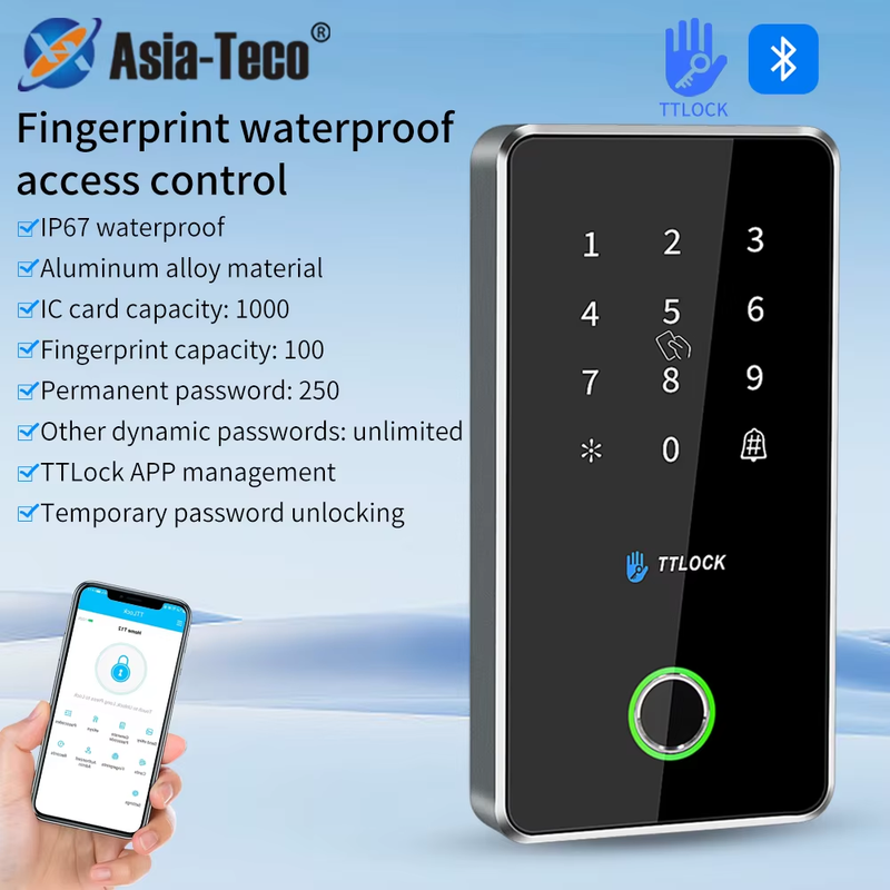 Bluetooth Nfc Rfid Keypad TTLOCK App Fingerprint G2 Wifi Gateway Support 13.56Mh
