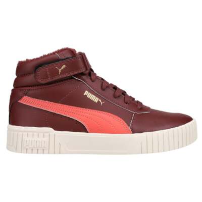 Puma Carina 2.0 Mid Wtr Platform Youth Girls Бордовые кроссовки Повседневная обувь 387