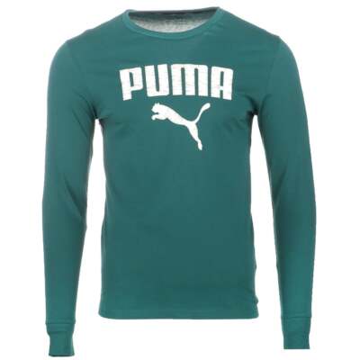 

Футболка Puma с искусственной вышивкой и круглым вырезом, длинными рукавами, мужские повседневные топы размера , 848, Зеленый, Puma Faux Embroidered Crew Neck Long Sleeve T-Shirt