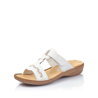 Rieker Women's Mule Sandals Slippers Shoes White 60888