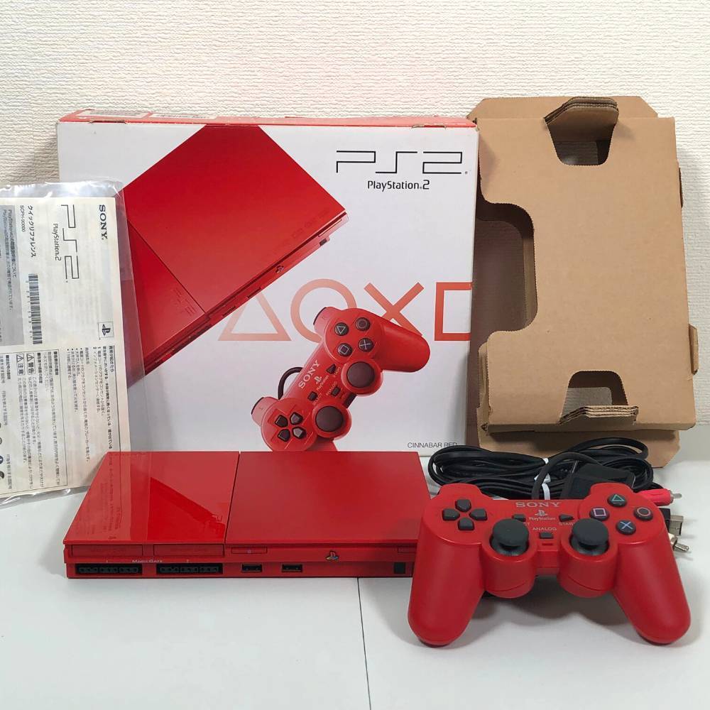 Sony PlayStation 2 PS2 Cinnabar Red Console System SCPH-90000CR w/box japan - Picture 1 of 5