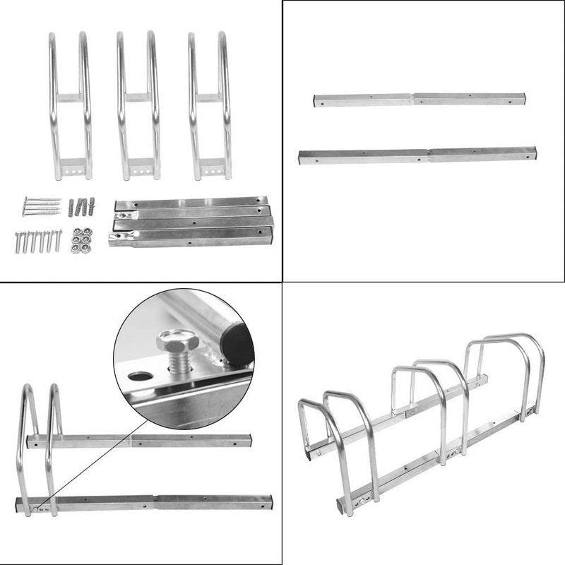 Houseware 3 Bicycle Floor Parking Adjustable Storage Stand Bike Rack Parking Gar