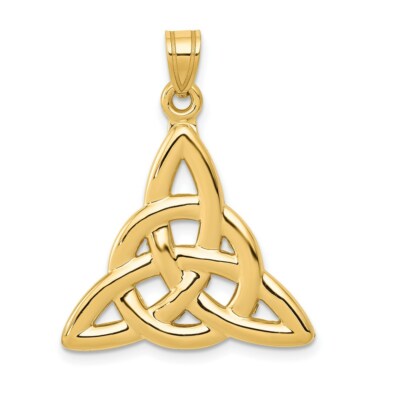 Pre-owned Superdealsforeverything Real 14kt Yellow Gold Polished Trinity Knot Pendant