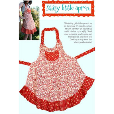 CABBAGE ROSE ''SASSY LITTLE APRON #154-SLA'' Printed Sewing Pattern