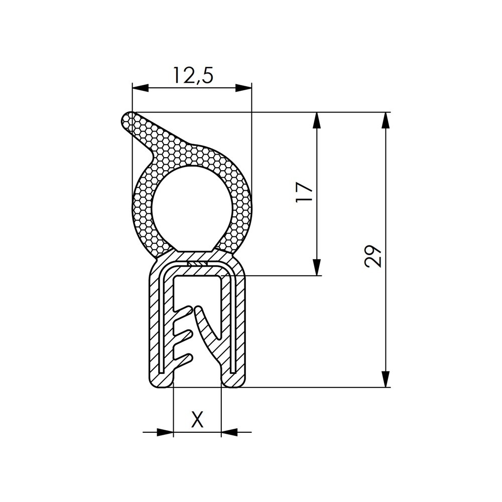 Kantenschutzprofil EPDM-Weichgummi Klemmbereich 2,0 - 4,0 mm schwarz Dichtprofil