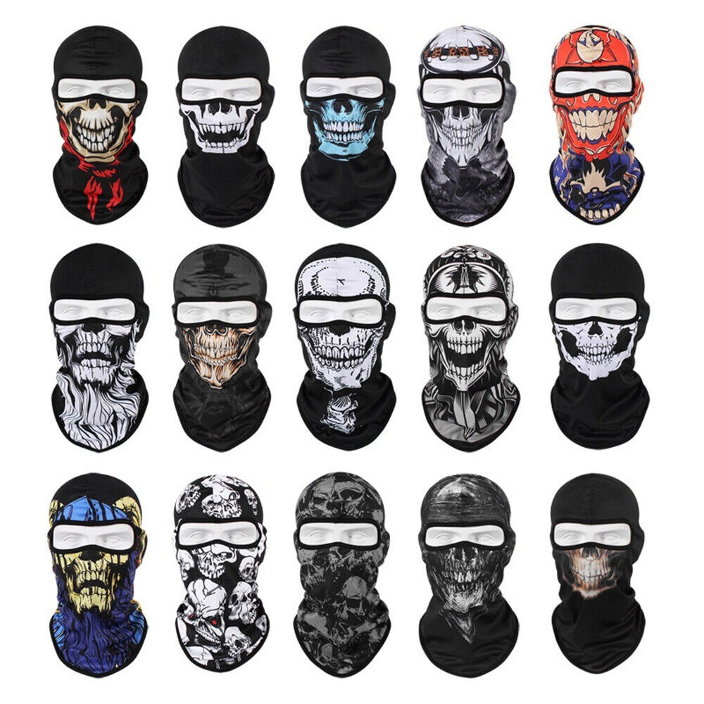 Balaclava Tactical UV Protection Skull Full Face Mask Ghost Printed Ski Sun Hood