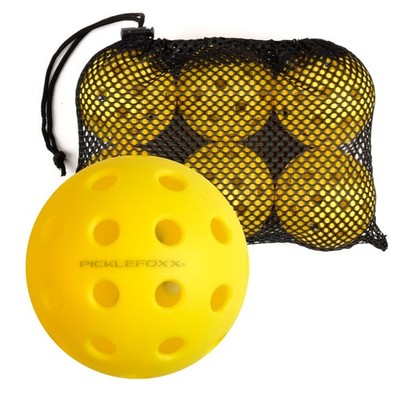 PICKLEFOXX Outdoor Pickleballs Gelb 6er Set