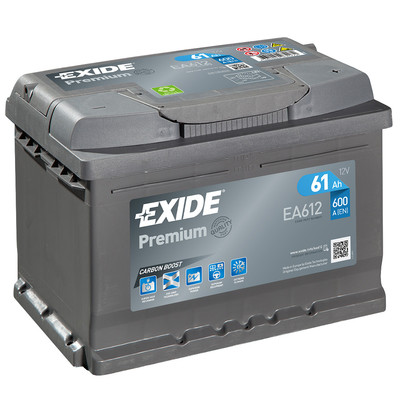 Exide Autobatterie 61AH 12V Premium Carbon Boost EA612 Neues Modell statt 60Ah