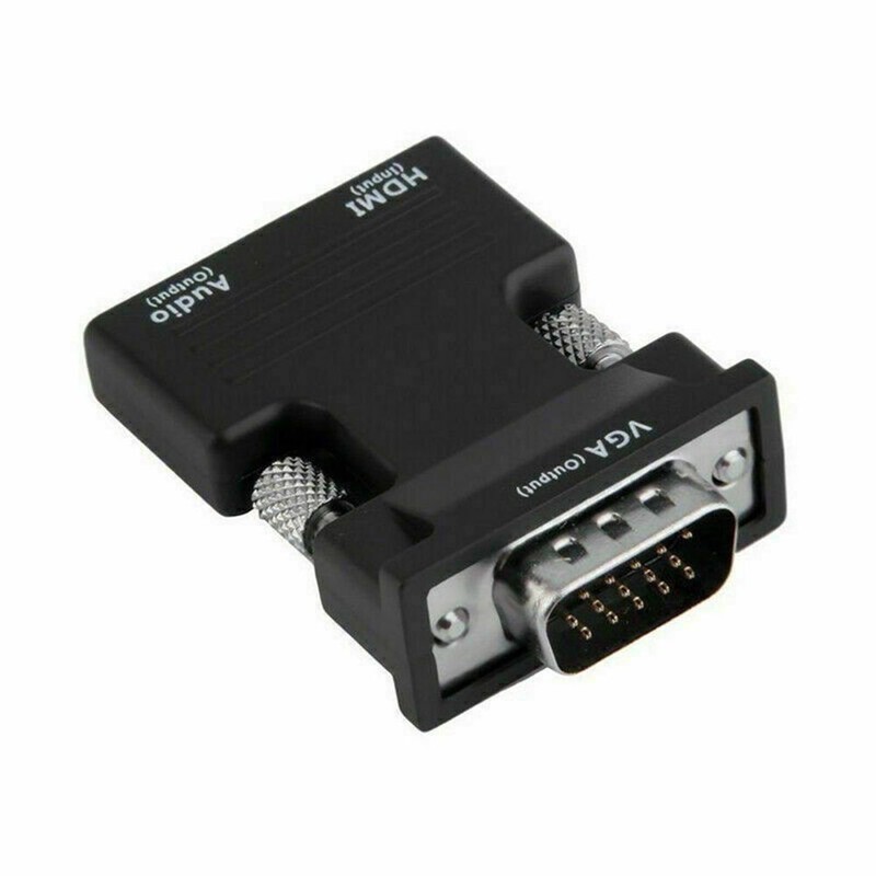 Output HDMI to VGA Cable HDMI-compatible Converter HDMI Female Audio Adapter