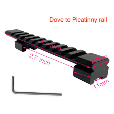 Dovetail 3/8'' to Weaver/ Picatinny Rail Adapter Converter Mount Rail Adapter 