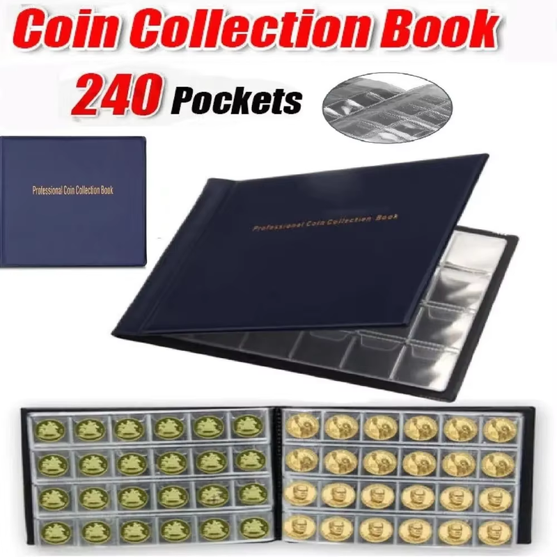 240 Coin Holder Collection Storage Collecting Money Penny Pockets Album Book