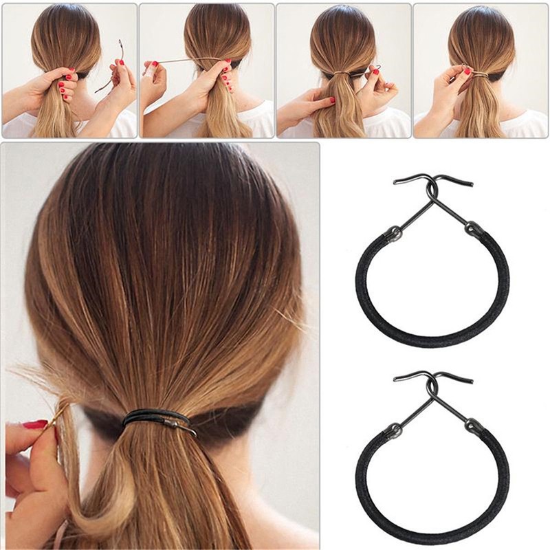 5pcs Fashion Rubber Bands Hooks Hair Styling Ponytail Hooks Holder