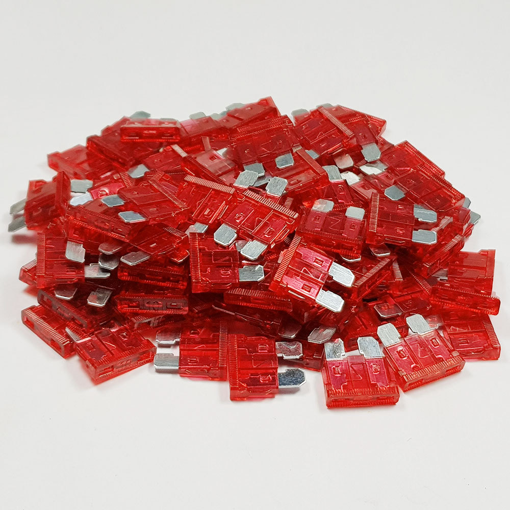 100 x 10 Amp Red Standard Blade Fuses Amps 10A Fuse Car Van Auto Marine ATO