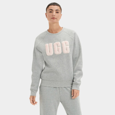 UGG Wmns Madeline Fuzzy Logo Crewneck Women серый вереск/сонора