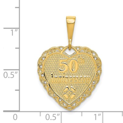 Pre-owned Superdealsforeverything Real 14kt Yellow Gold Reversible 50th Anniversary Charm
