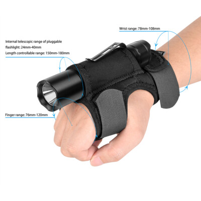 1pcs TrustFire Outdoor Flashlight Holder Wrist Arm Nylon  Gloves Fenix Olight