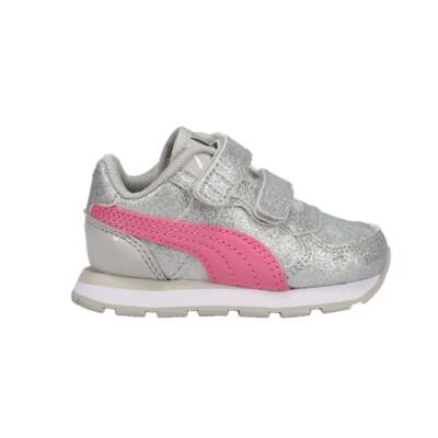 

Puma Vista Glitz V Glitter Slip On Toddler Girls Серые кроссовки Повседневная обувь 369, Grey, Puma Vista Glitz V Glitter Slip On Toddler