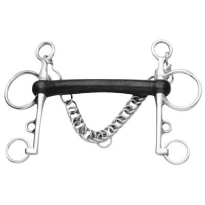 Korsteel Hard Rubber Mullen Mouth Pelham Bit