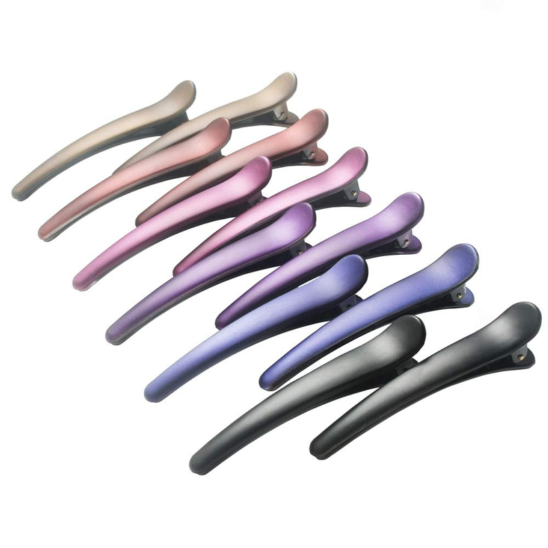 Hair Clips for Styling, HAITAO 12 PCS Non-Slip Colorful Plastic Duckbill Alligat