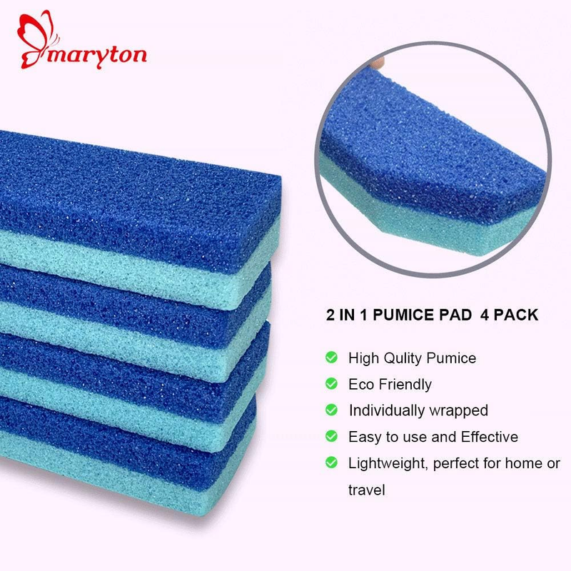 Foot Pumice Stone for Feet Hard Skin Callus Remover and Scrubber (Pack of 4) (Bl