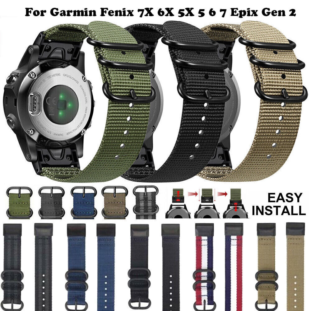 QuickFit Nylon Watch Band Strap For Garmin Fenix 7 7X 6 6X 5 5X 965 955 Epix Pro