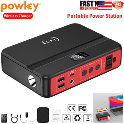 Portable Power Station 83Wh 85W AC DC Battery Charger LED Light Solar Generator