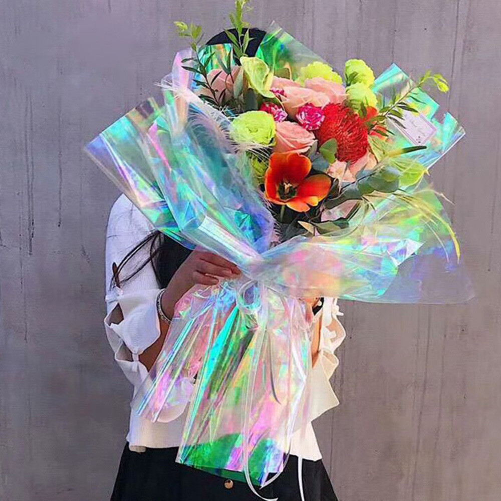 20X Iridescent Film Cellophane Wrapping Packaging Paper Flower Bouquet Decor eBay