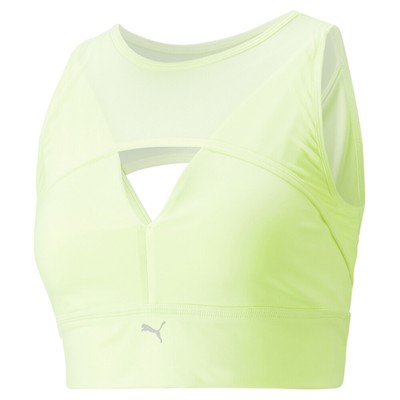 Спортивный бюстгальтер Puma Forever Luxe с V-образным вырезом Powermesh Женский желтый повседневный 52313338