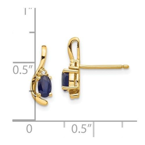 Pre-owned Goldia 14k Diamond & Sapphire Earrings In Yellow