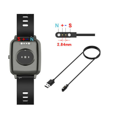 2 Pins Universal USB Data Charging Cables Magnetic For Smart Watch 2.84mm