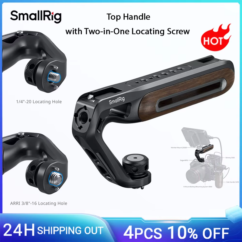 Top Handle with (1/4" & 3/8") Two-in-One Locating Screw Ergonomic Handgrip for S