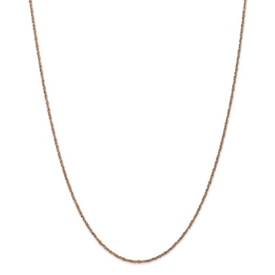 Pre-owned Superdealsforeverything Real 14kt Rose Gold 1.7mm Ropa Chain; 24 Inch; Lobster Clasp In Pink