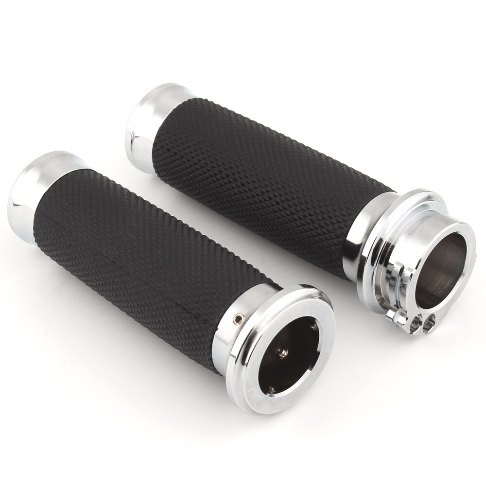 1" Chrome Motorcycle Handlebar Hand Grips Fit for Harley Chopper Bobber Cruiser