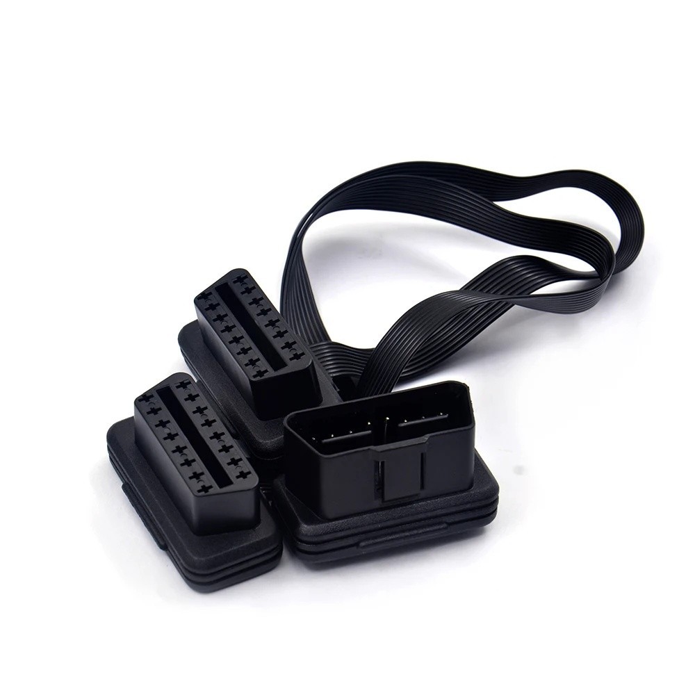 16 pin OBD2 splitter extension lead flat thin cable