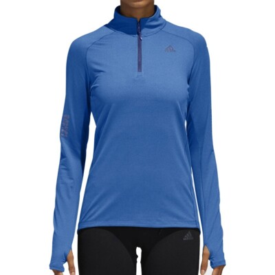 adidas Womens Running Supernova 1/2 Zip Noble Indigo Colored Heather M L