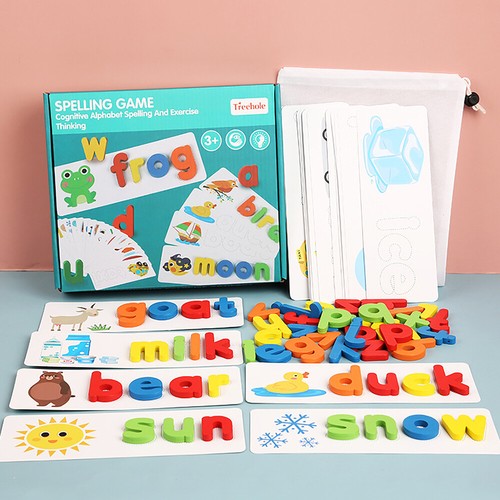 See and Spelling Learning Toy for Kids Age 3-8 Wooden Preschool Educational Toys