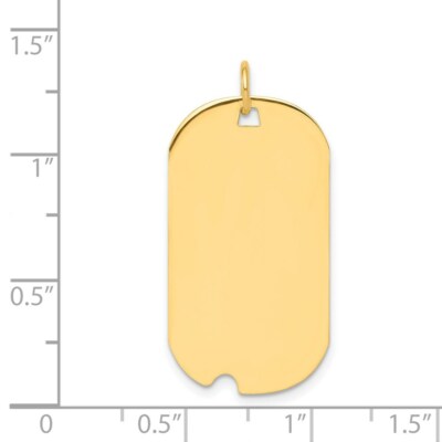 Pre-owned Skyjewelers Real 14k Yellow Gold Plain .035 Gauge Engravable Dog Tag W/notch Disc Charm