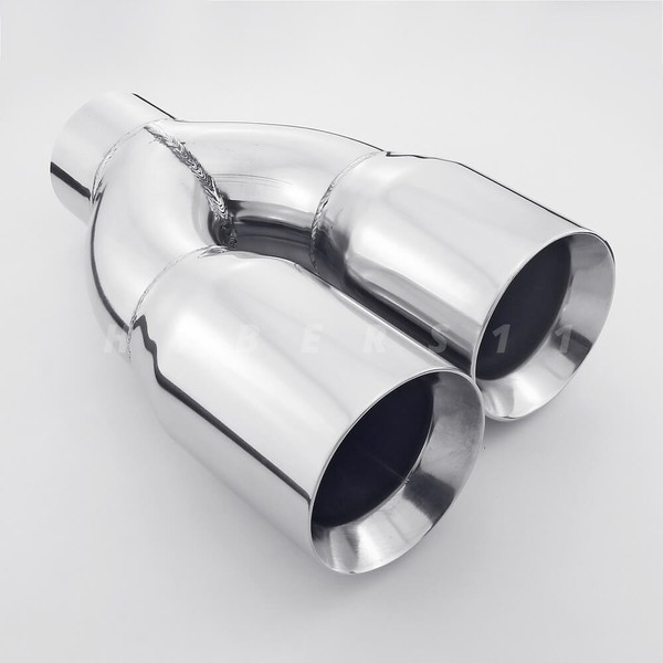 PAIR Quad 4" Out Exhaust Tips 3" In Staggered Stainless Steel - Foto 2