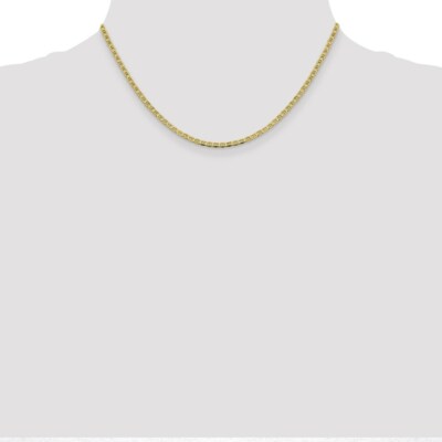 Pre-owned Skyjewelers Real 10kt Yellow Gold 2.4mm Flat Anchor Chain; 16 Inch; Lobster Clasp