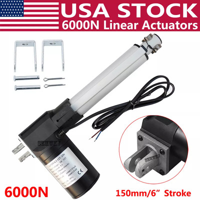 Heavy Duty 6'' inch Stroke Linear Actuator 6000N 1320Lbs Lift DC 12V  Motor 150mm