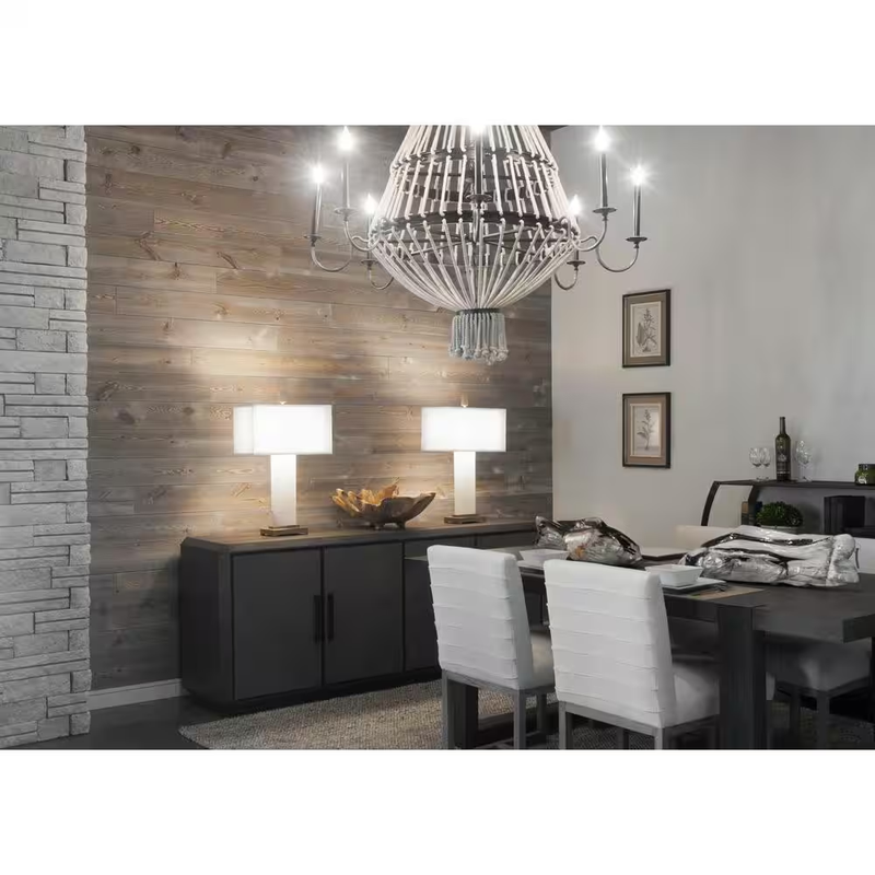 American Pacific Barn Wood Planks Gray Weathered Pine Wall Paneling 8 Pack