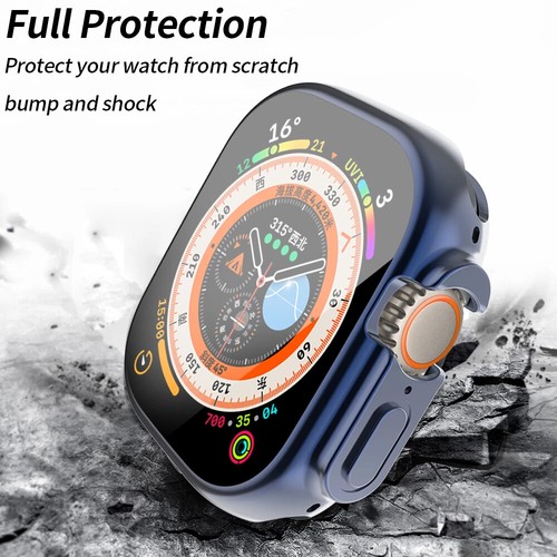 For Apple Watch Ultra 2 49mm Case Tempered Glass Screen Protector Full Cover