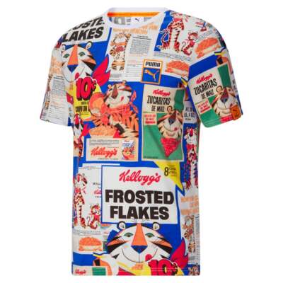 

Футболка Puma F. Flakes X Aop с круглым вырезом и короткими рукавами, мужские белые повседневные топы 53728, Белый, Puma F. Flakes X Aop Crew Neck Short Sleeve T-Shirt