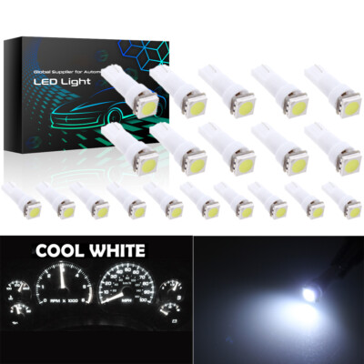 20X T5 74 1-SMD LED Instrument Panel Dash Dashboard Gauge Light Bulb 17 37 White